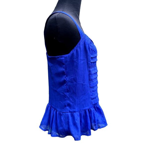 American Eagle Lace & Ruffle Sapphire Blue Camisole Tank Top Size Medium - Picture 2 of 5